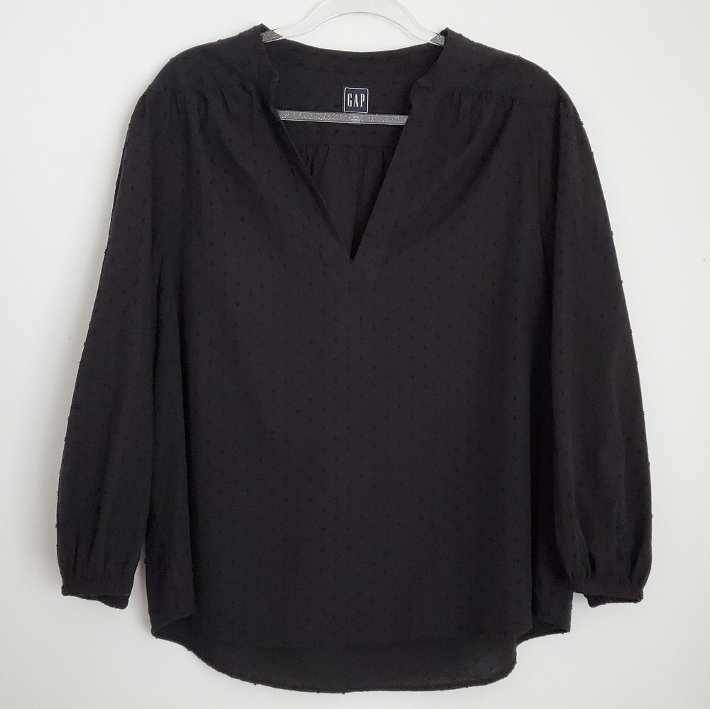 Gap Black Textured Dot Top Size XL